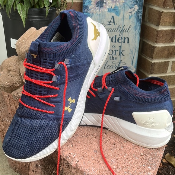 Under Armour Blue and Red Athletic Shoes - Picture 1 of 6